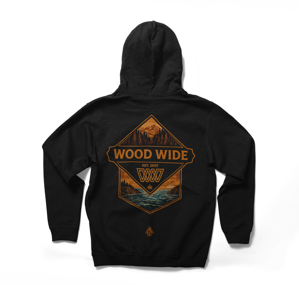 Wood Wide “Coastal Crest” Heavyweight Hoodie – Black