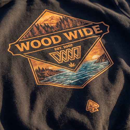 Wood Wide “Coastal Crest” Heavyweight Hoodie – Black